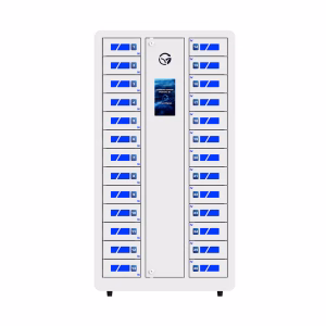 HonestWaves SecureCharge 26 phone charging locker in White - Front front view of SecureCharge 26 phone charging locker in White