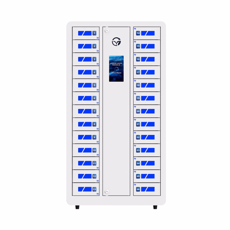 front view of SecureCharge 26 phone charging locker in White