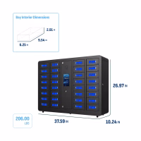 HonestWaves - SecureCharge 32 phone charging locker with fingerprint scanner in Black - Dimensions and Weight SecureCharge 32 Bio Charging Locker