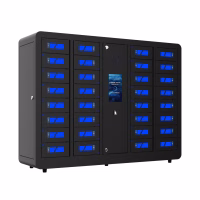 HonestWaves - SecureCharge 32 phone charging locker with fingerprint scanner in Black - Facing Right SecureCharge 32 Bio Charging Locker