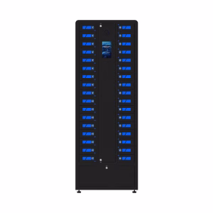 Front view of SecureCharge 34 phone charging locker