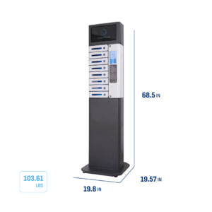 Dimensions and weight of the SecureCharge 8 Pro with its optional stand