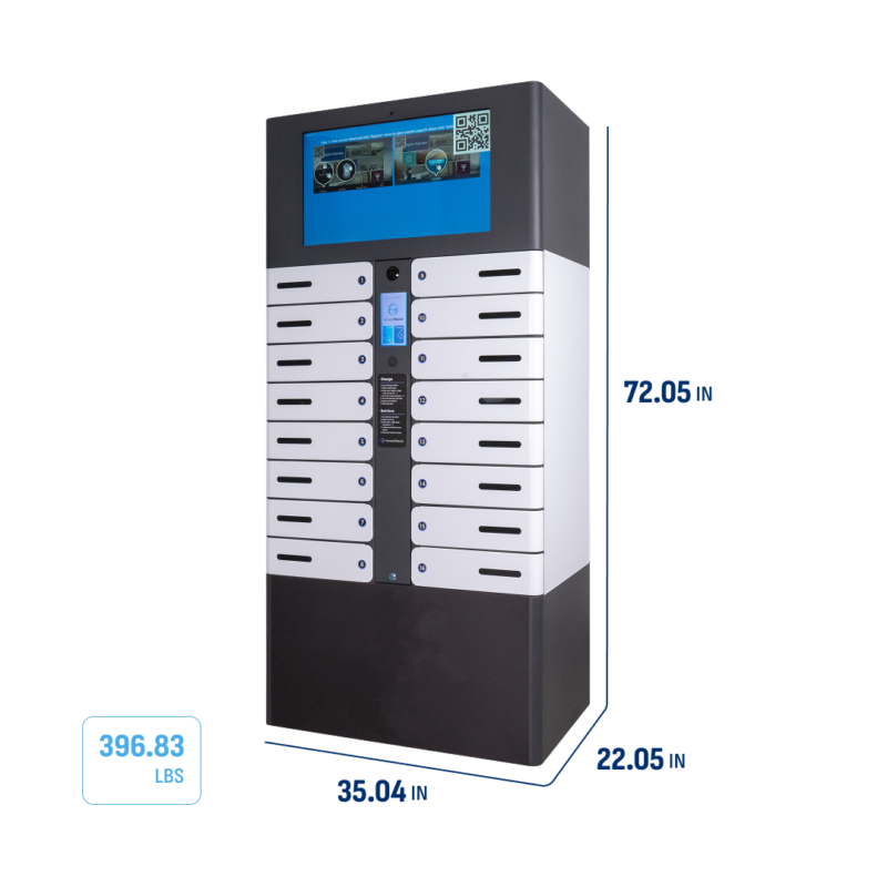 Dimensions and Weight of the SecureTech 16 Device Charging Locker by HonestWaves