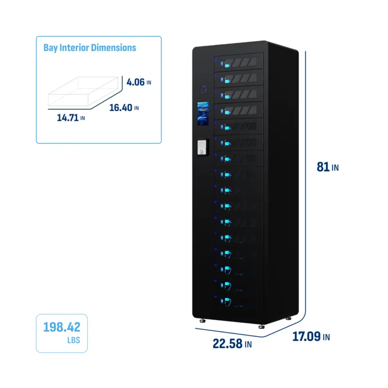 HonestWaves - SecureTech 16 no screen - Device Charging Locker in Black - Dimensions and Weight SecureTech 16 Charging Locker