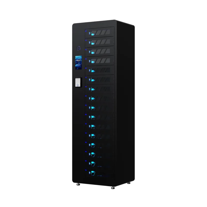 HonestWaves SecureTech 16 no screen Device Charging Locker in Black - Facing Left SecureTech 16 Charging Locker