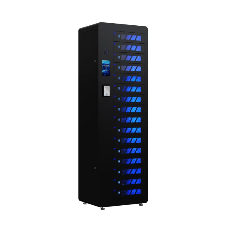 HonestWaves SecureTech 16 no screen Device Charging Locker in Black - Facing Right SecureTech 16 Charging Locker