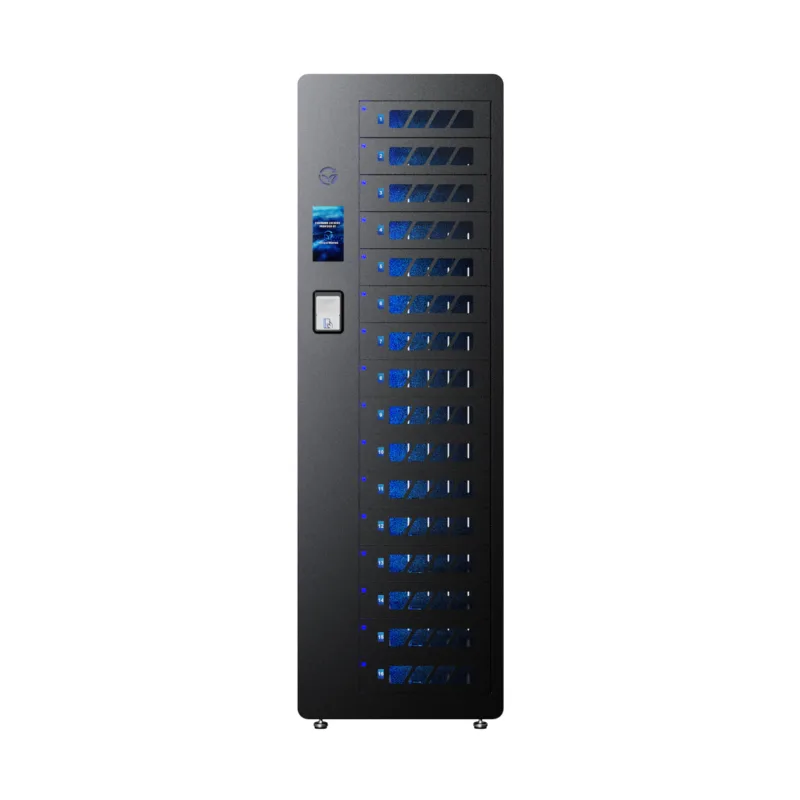 HonestWaves - SecureTech 16 no screen - Device Charging Locker in Black - Front SecureTech 16 Charging Locker