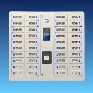 HonestWaves-SecureTech-40-secure-phone-chargine-locker-in-white-Front HonestWaves-SecureTech-40-secure-phone-chargine-locker-in-white-Front