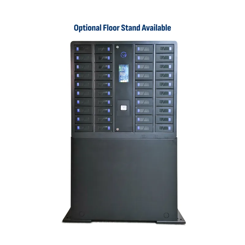 HonestWaves - SecureTech 40 with Floor Stand - Device Charging Locker in Black - Floor Stand Optional SecureTech Smart Phone Charging Lockers