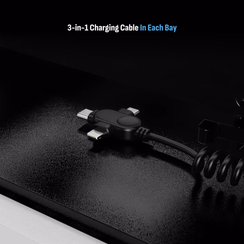 HonestWaves - SecureTech 8 Plus - Device Charging Locker - 3 in 1 cable SecureTech 8 Plus
