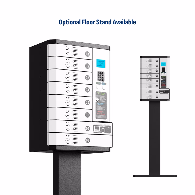 HonestWaves - SecureTech 8 Plus - Device Charging Locker - Optional Floor Stand Available SecureTech 8 Plus