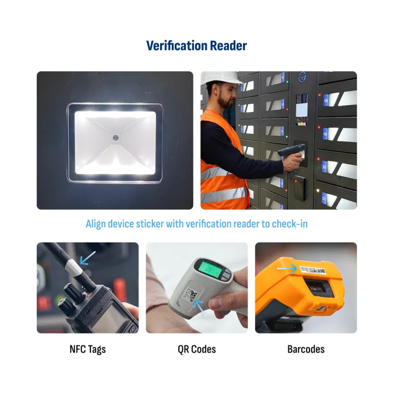 HonestWaves - Smart Lockers use a verification reader for nfc qr and barcodes to check in devices 24 Bay Smart Locker for Scanners with Trigger Handles
