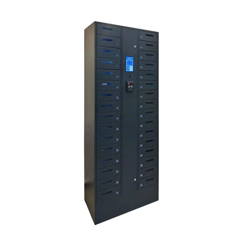 HonestWaves - Smart SecureCharge 32 - Phone Charging Locker in Black - Looking Right Smart SecureCharge 32 Looking to the right