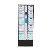 Front View of the HonestWaves SmartLocker 30 Phone Charging Locker in White