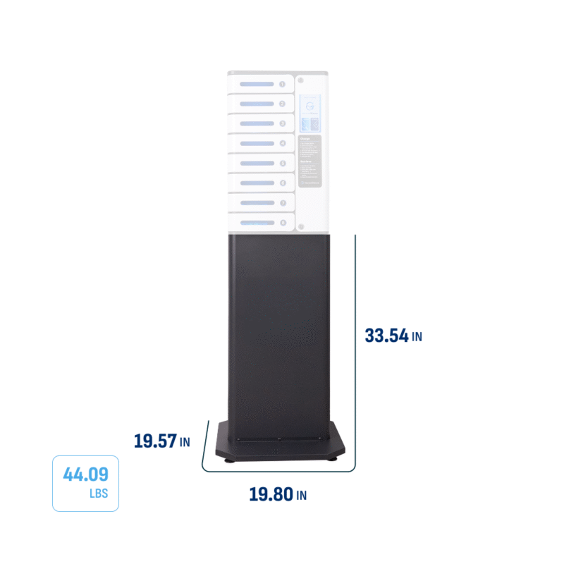 Dimensions and weight of the Stand for the SecureCharge 8 Phone Charging Locker