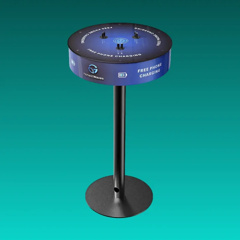 HonestWaves - TableCharge 6 - Phone Charging Table - Front Overhead HonestWaves - TableCharge 6 - Phone Charging Table - Front Overhead