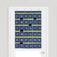 Numbered Classroom Pocket Chart - 36 Pockets 0 hanging on a door Numbered Classroom Pocket Chart Storage Organizer