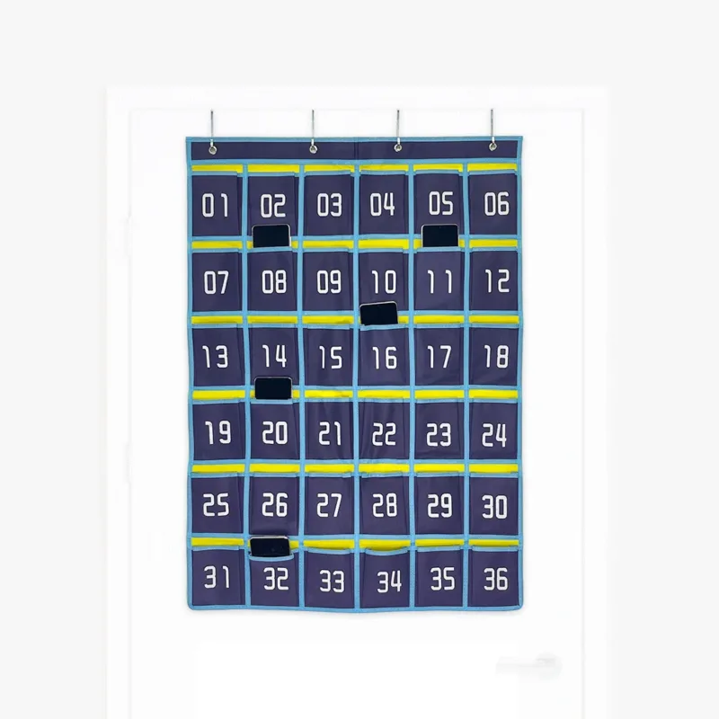 Numbered Classroom Pocket Chart - 36 Pockets - front view Numbered Classroom Pocket Chart Storage Organizer