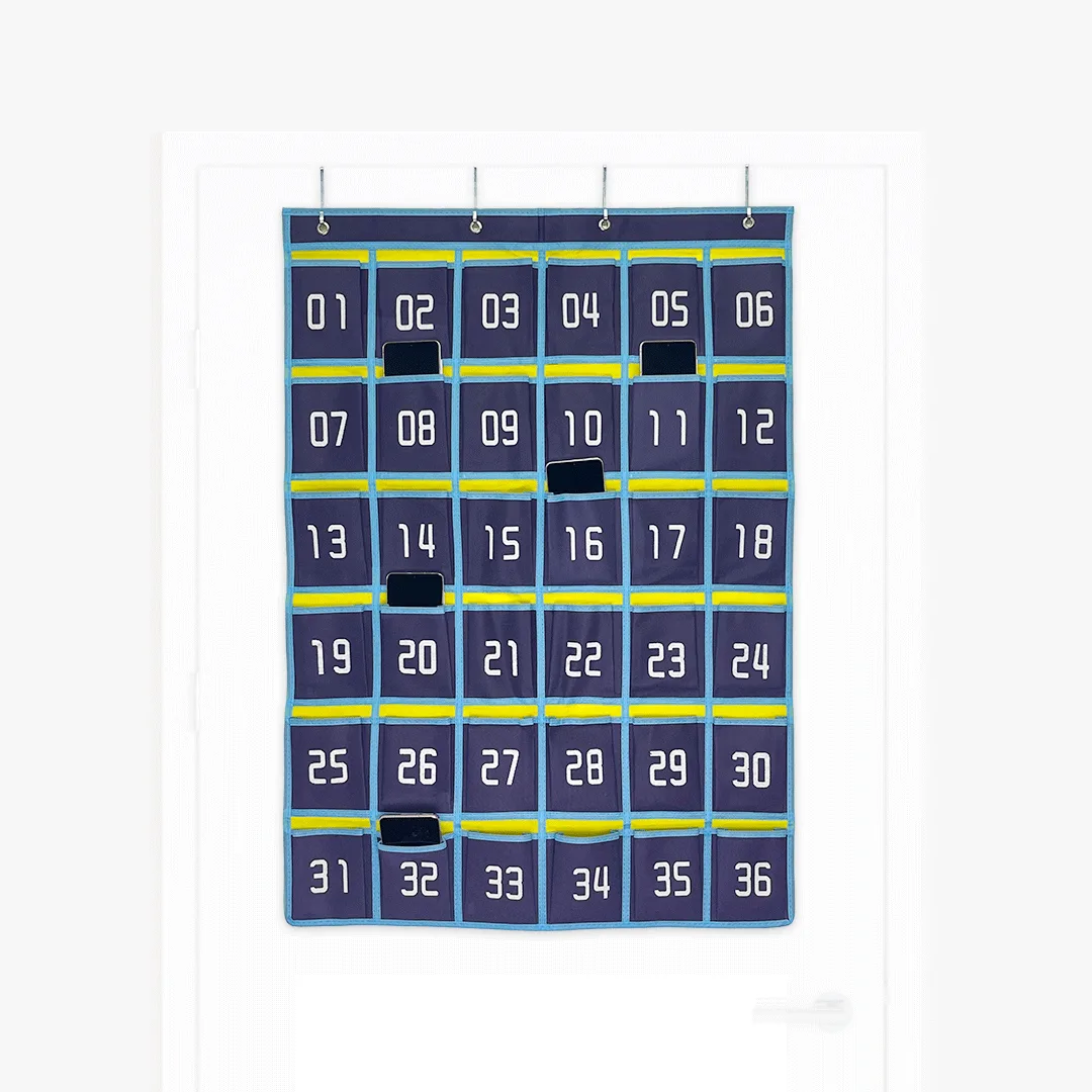Numbered Classroom Pocket Chart - 36 Pockets - front view